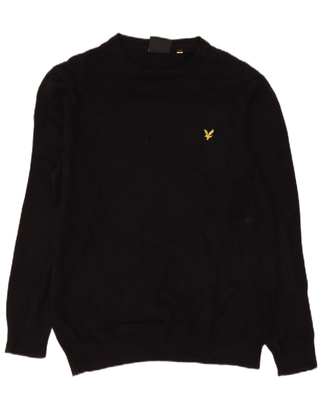 Lyle & Scott Herren-Pullover mit Rundhalsausschnitt, mittelschwarze Baumwolle