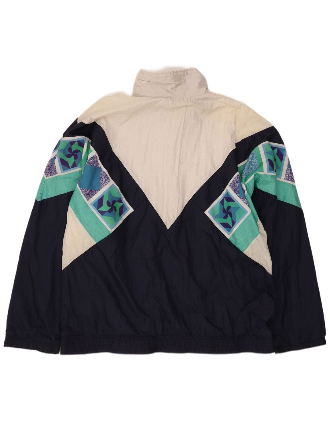 Sergio Tacchini Herren-Trainingsanzug-Oberteil, Jacke, Größe 52, groß, marineblau, geometrisch