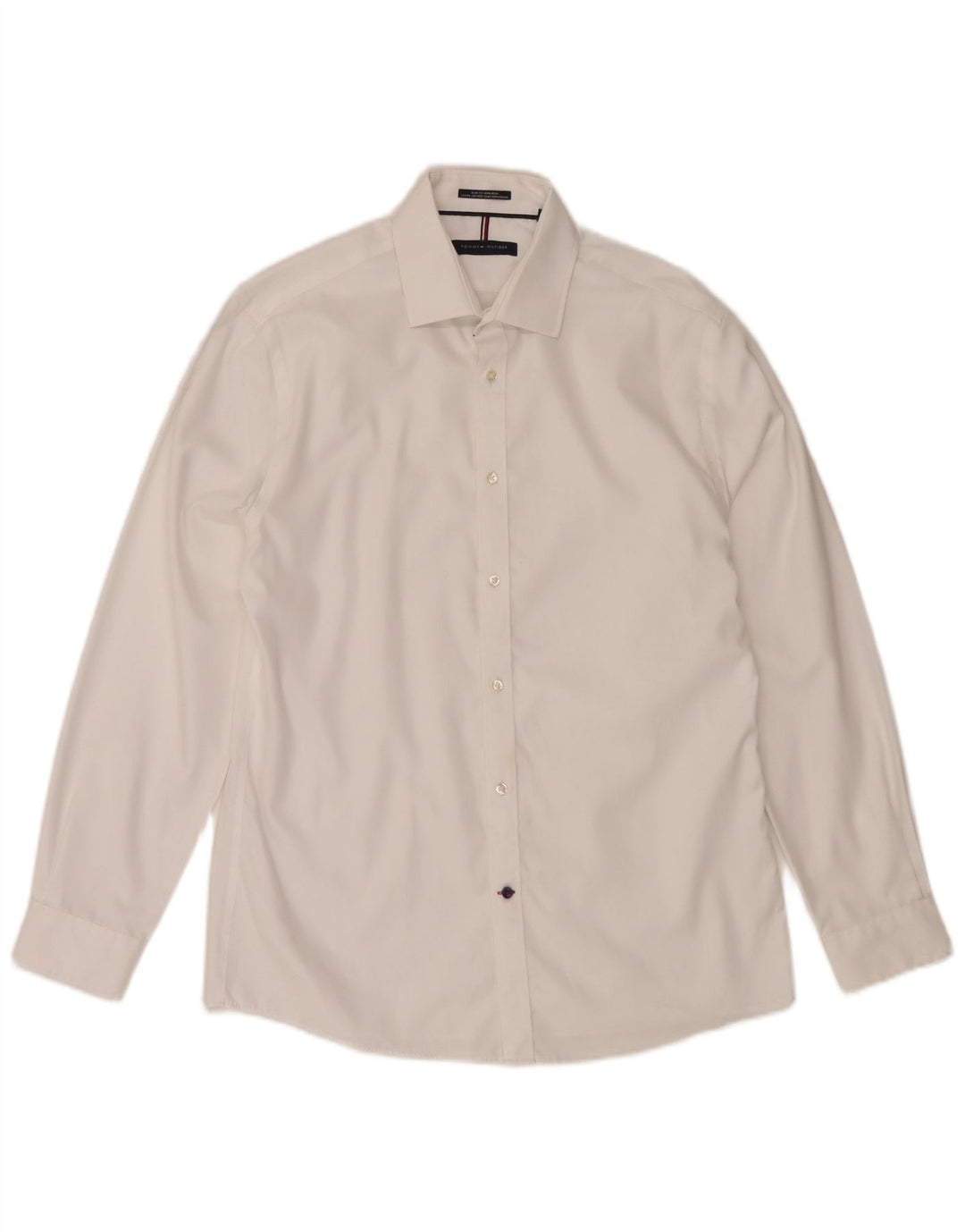 Tommy Hilfiger Herren-Slim-Fit-Hemd, Größe 15 1/2, mittelweiße Baumwolle