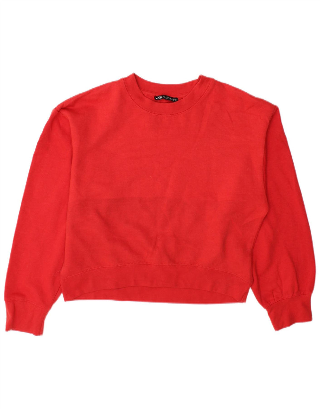 Übergroßer Damen-Sweatshirtpullover von Zara, Gr. 10, Größe S, Rot, Polyester