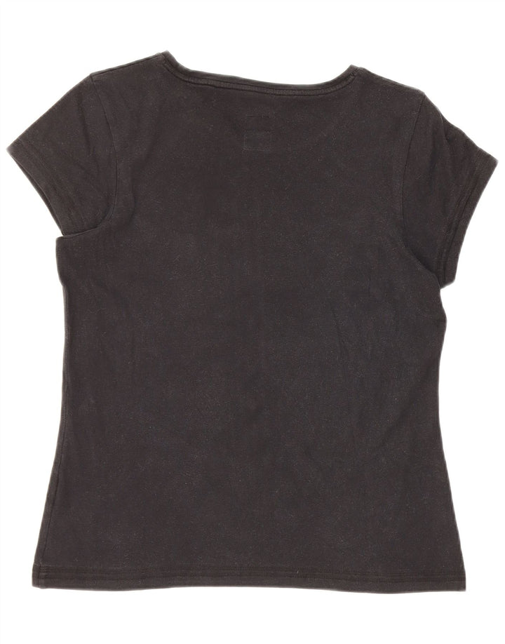 Asics Damen Graphic T-Shirt Top UK 12 Medium Schwarz