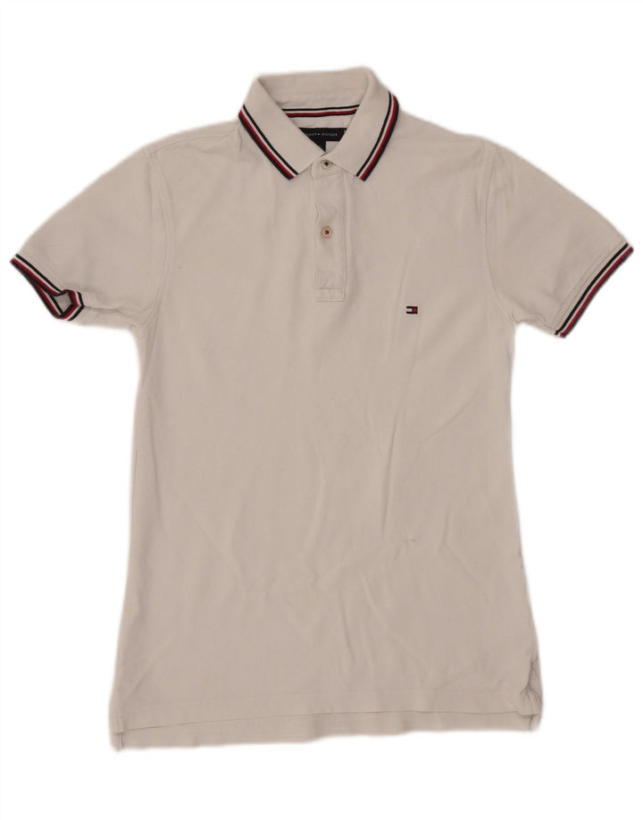TOMMY HILFIGER Herren Slim Fit Poloshirt Small Weiß