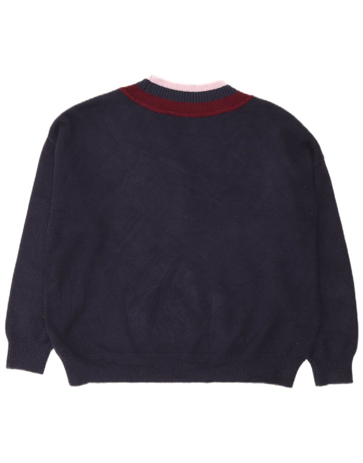Marks & Spencer Damen-Pullover mit V-Ausschnitt, Größe 40, Marineblau