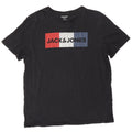 Jack & Jones Herren Grafik T-Shirt Top 2XL Schwarz Baumwolle