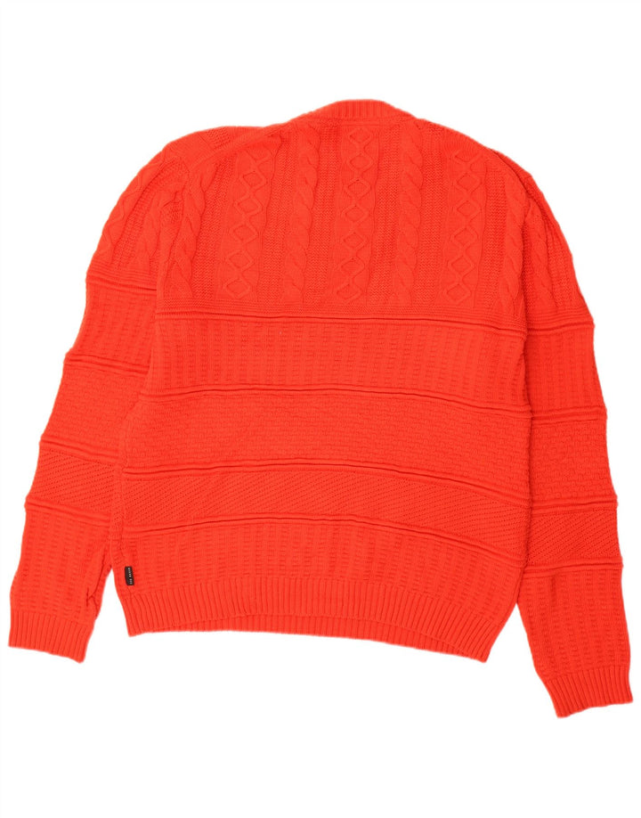 Ted Baker Herren-Pullover mit Rundhalsausschnitt, Größe 4, große rote Baumwolle