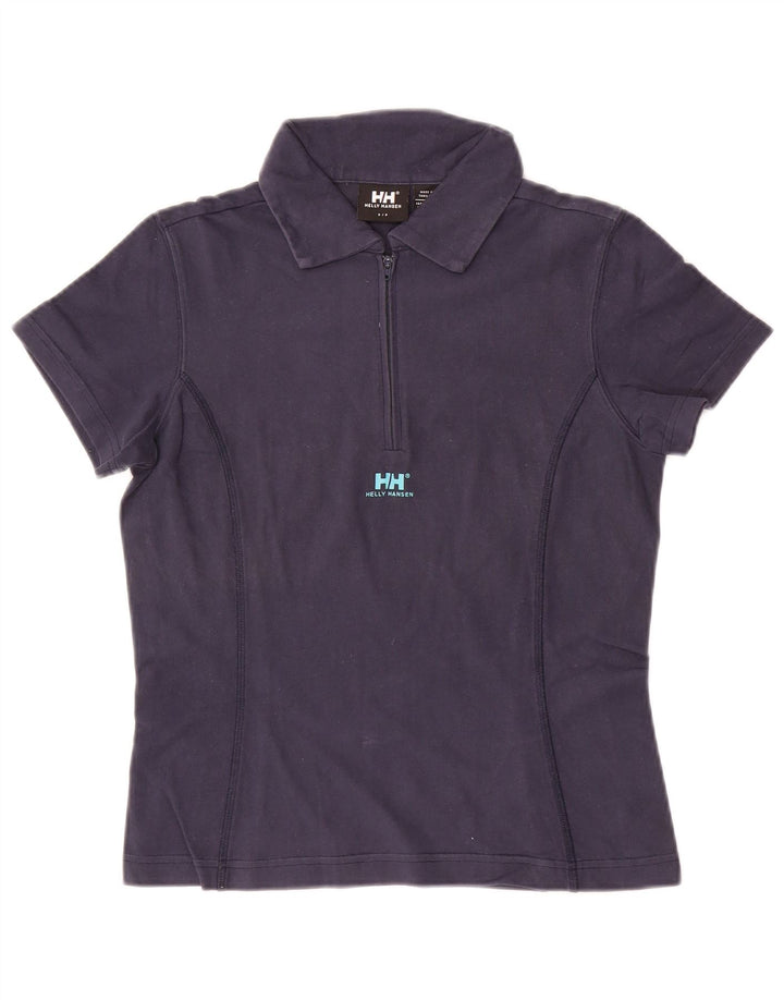Helly Hansen Damen Poloshirt UK 10 Small Marineblau Baumwolle
