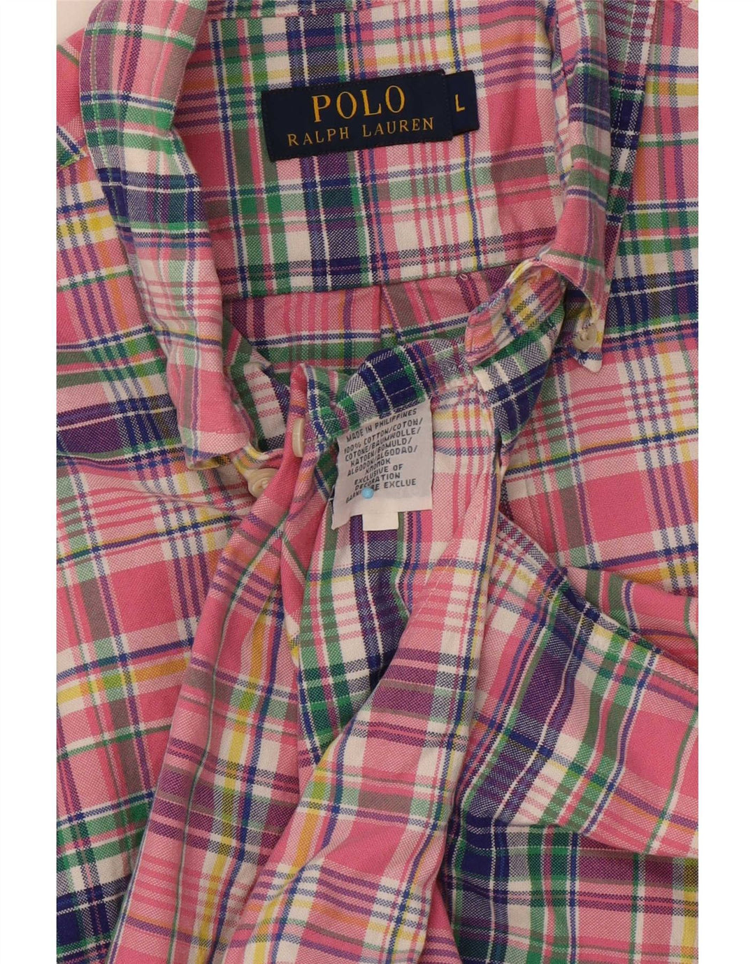 Polo Ralph Lauren Herrenhemd, groß, rosa kariert, Baumwolle