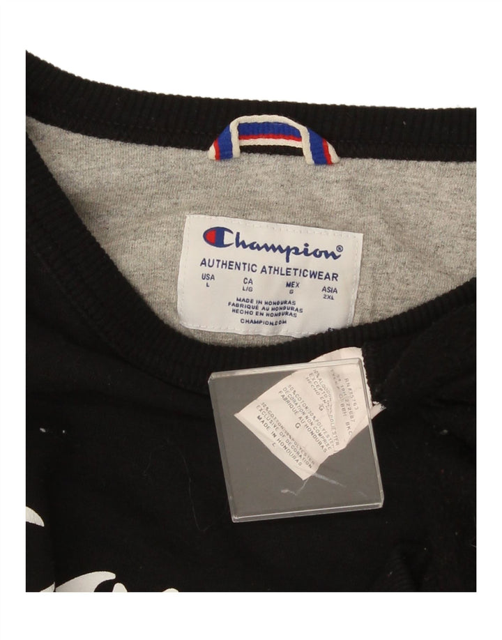 Champion Herren-Sweatshirt mit Grafik, groß, aus schwarzer Baumwolle