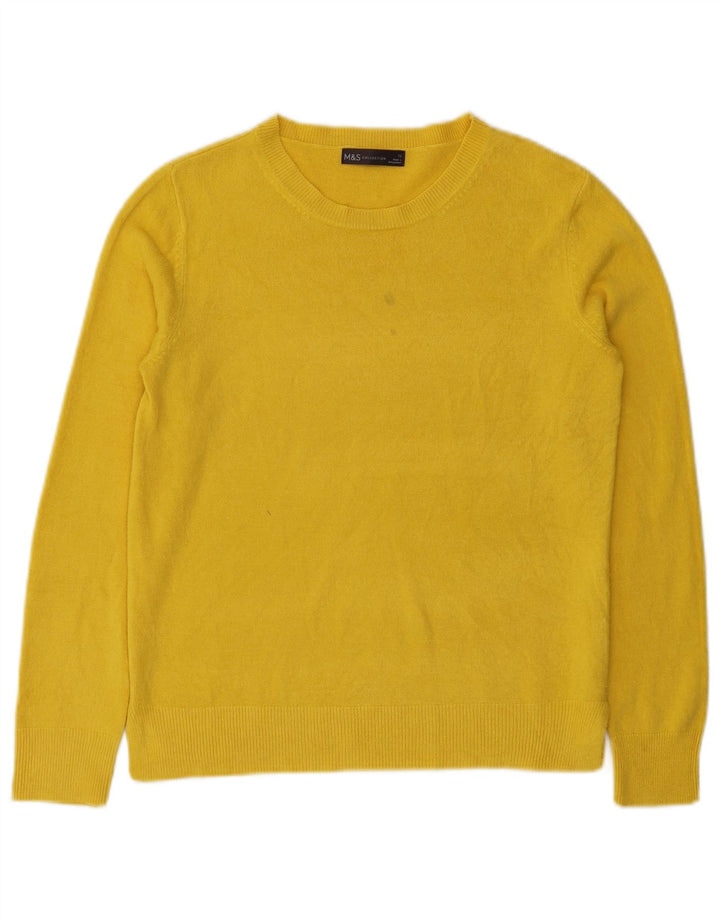 Marks & Spencer Damen-Pullover mit Rundhalsausschnitt, Gr. 12, Mittelgelb