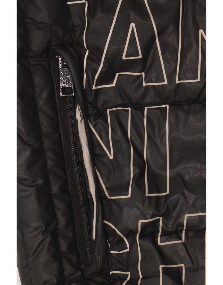 Armani Exchange Herren Grafik gepolsterte Jacke UK 40 Large Schwarz