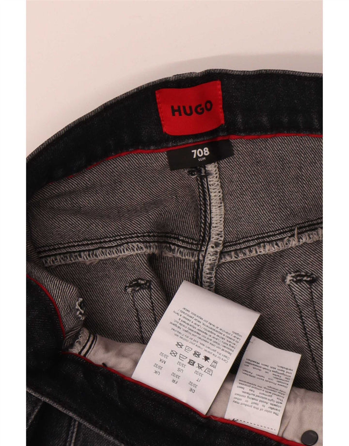 Hugo Boss Herren Slim Jeans W33 L29 Schwarze Baumwolle