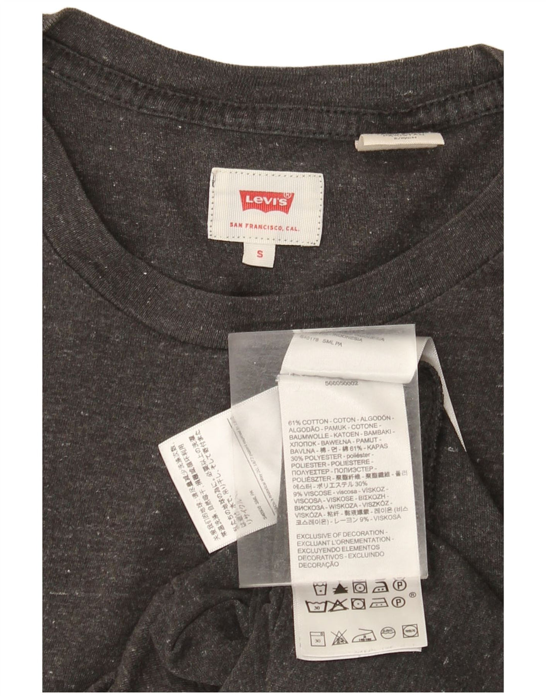 Levi's Herren-T-Shirt-Oberteil, klein, grau gefleckte Baumwolle