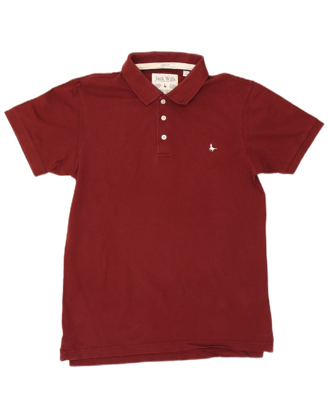 JACK WILLS Herren-Poloshirt mit schmaler Passform, mittlere kastanienbraune Baumwolle