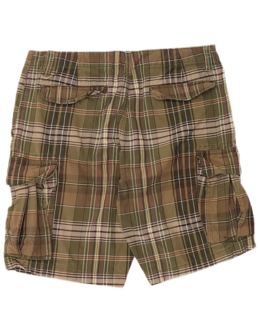 EDDIE BAUER Herren Cargo-Shorts W35, große Khaki-Karo-Baumwolle