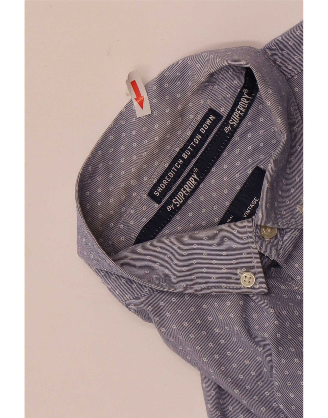 Superdry Herrenhemd aus mittelblauer, geometrischer Baumwolle