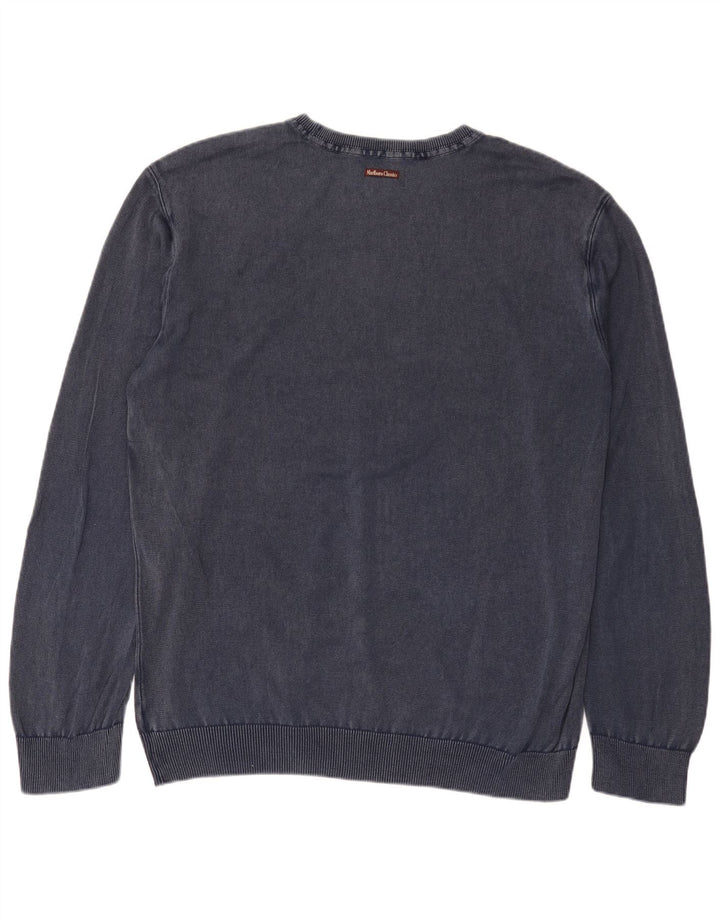 Marlboro Classics Herren-Pullover mit Rundhalsausschnitt, 3XL, Marineblau