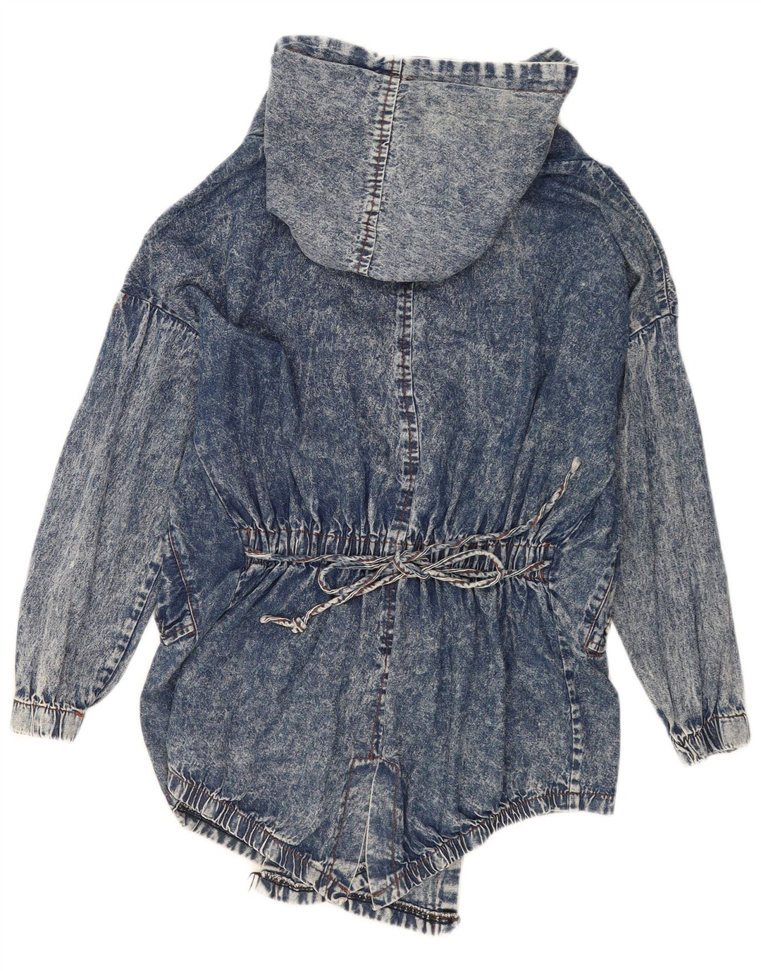 Vintage Damen-Jeansjacke mit Kapuze, offen, UK 16, Groß, Blau