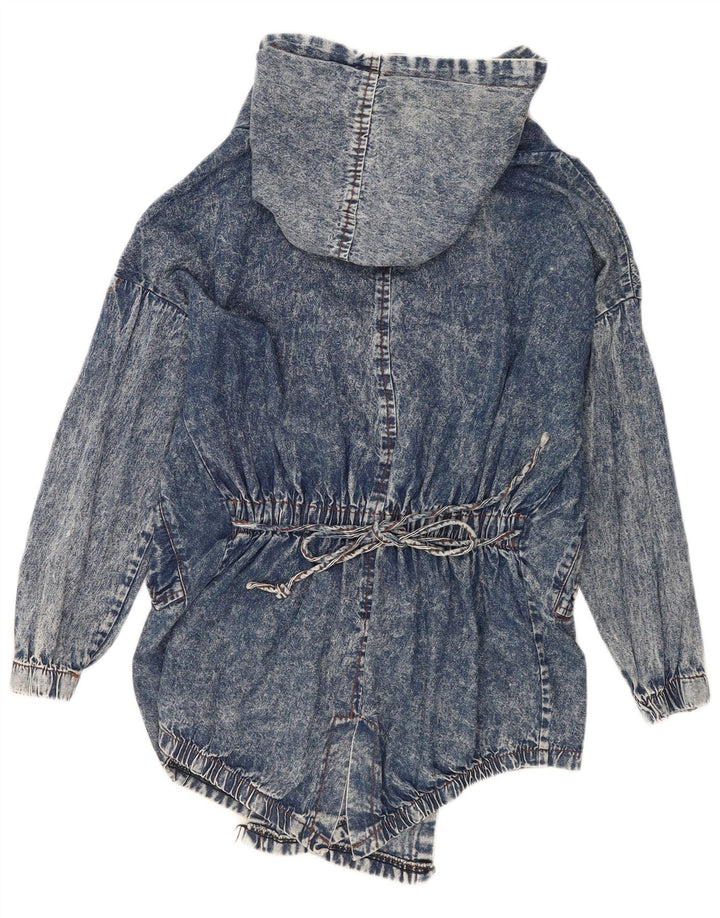 Vintage Damen-Jeansjacke mit Kapuze, offen, UK 16, Groß, Blau