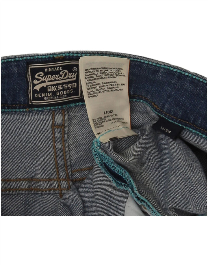 Superdry Damen Jeansshorts W34 Large Blau Baumwolle