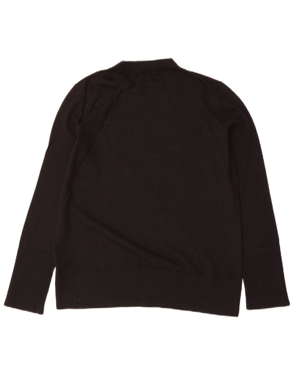 Cos Damen-Pullover, übergroß, Rundhalsausschnitt, Gr. 10, Größe S, schwarze Wolle