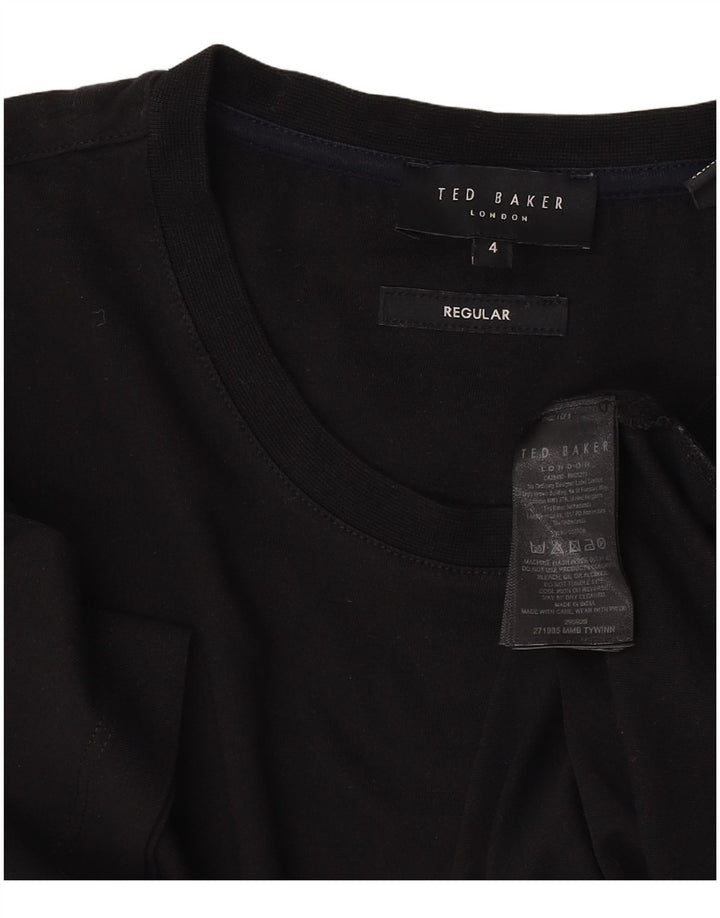 Ted Baker Herren-T-Shirt, normal, Größe 4, groß, schwarze Baumwolle