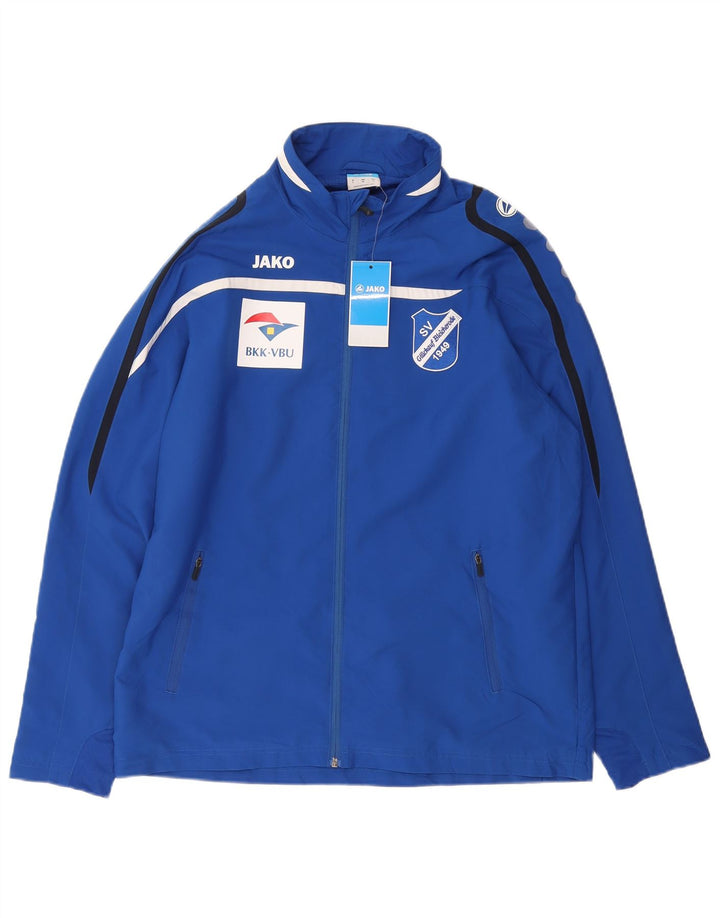 JAKO Mens Graphic Tracksuit Top Jacket Large Blue Colourblock Polyester