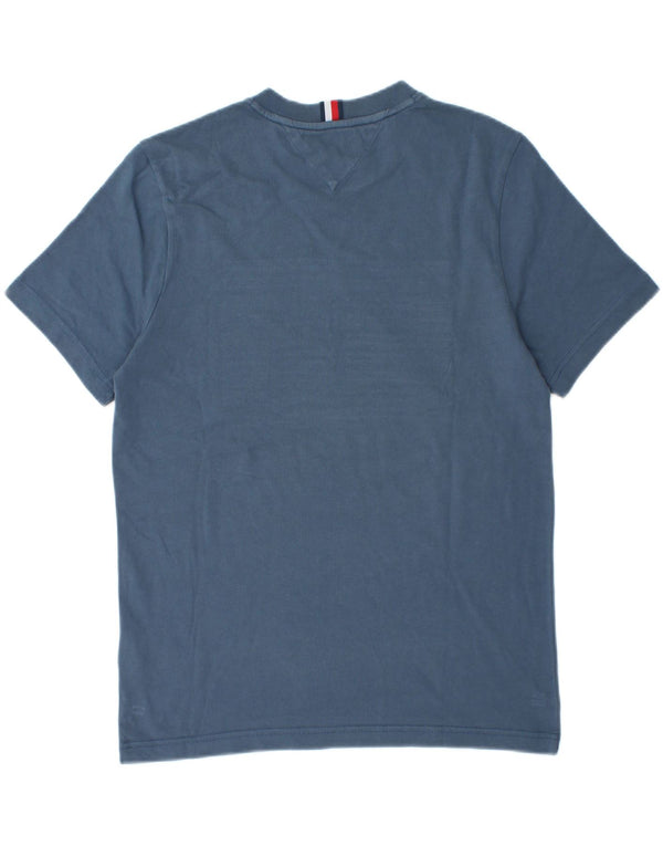 Tommy Hilfiger Herren-T-Shirt mit normaler Passform, Grafik, Größe S, Blau, Baumwolle