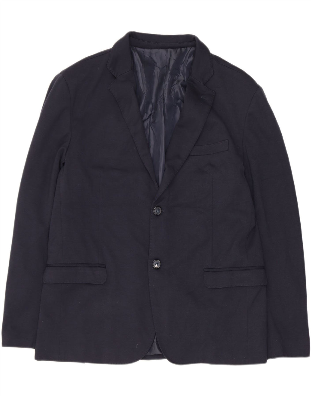 Vintage Herren 2-Knopf-2-teiliger Anzug IT 54 2XL W34 L30 Marineblaues Polyester