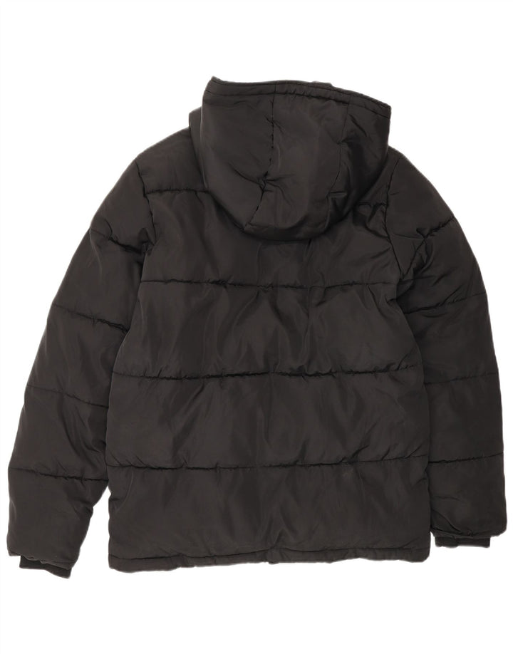 Lyle & Scott Wattierte Jungenjacke mit Kapuze, 14–15 Jahre, schwarzes Polyester