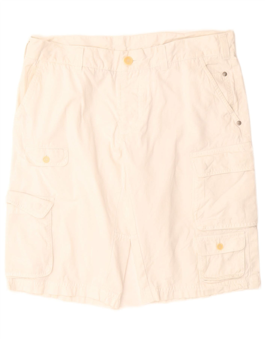 Benetton Herren Cargoshorts IT 50 Large W34 Weiße Baumwolle
