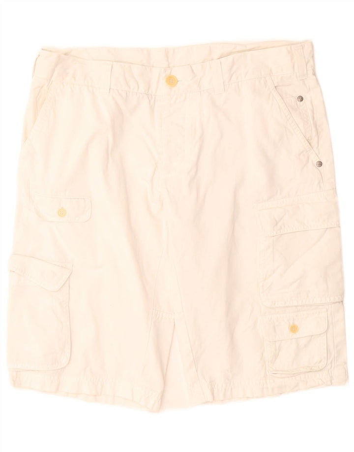 Benetton Herren Cargoshorts IT 50 Large W34 Weiße Baumwolle