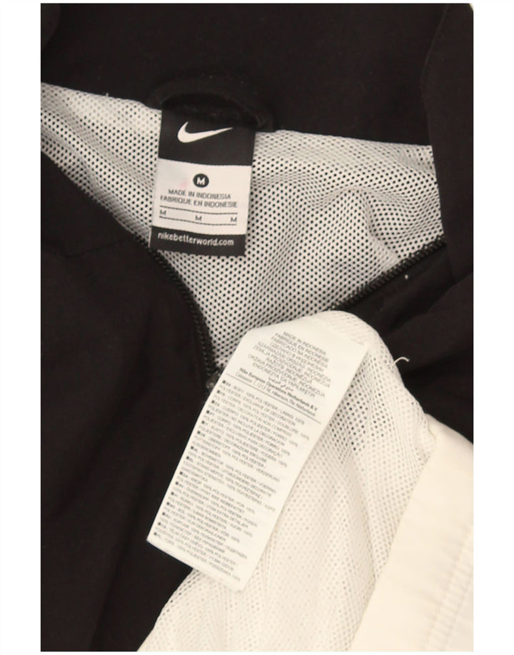 Nike Herren-Trainingsanzug-Top-Jacke aus mittelschwarzem Colourblock-Polyester