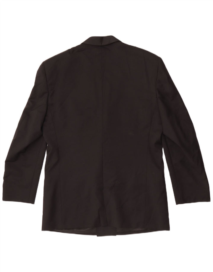 Profilo Herren-Blazer, zweireihig, IT 52, XL, schwarze Wolle