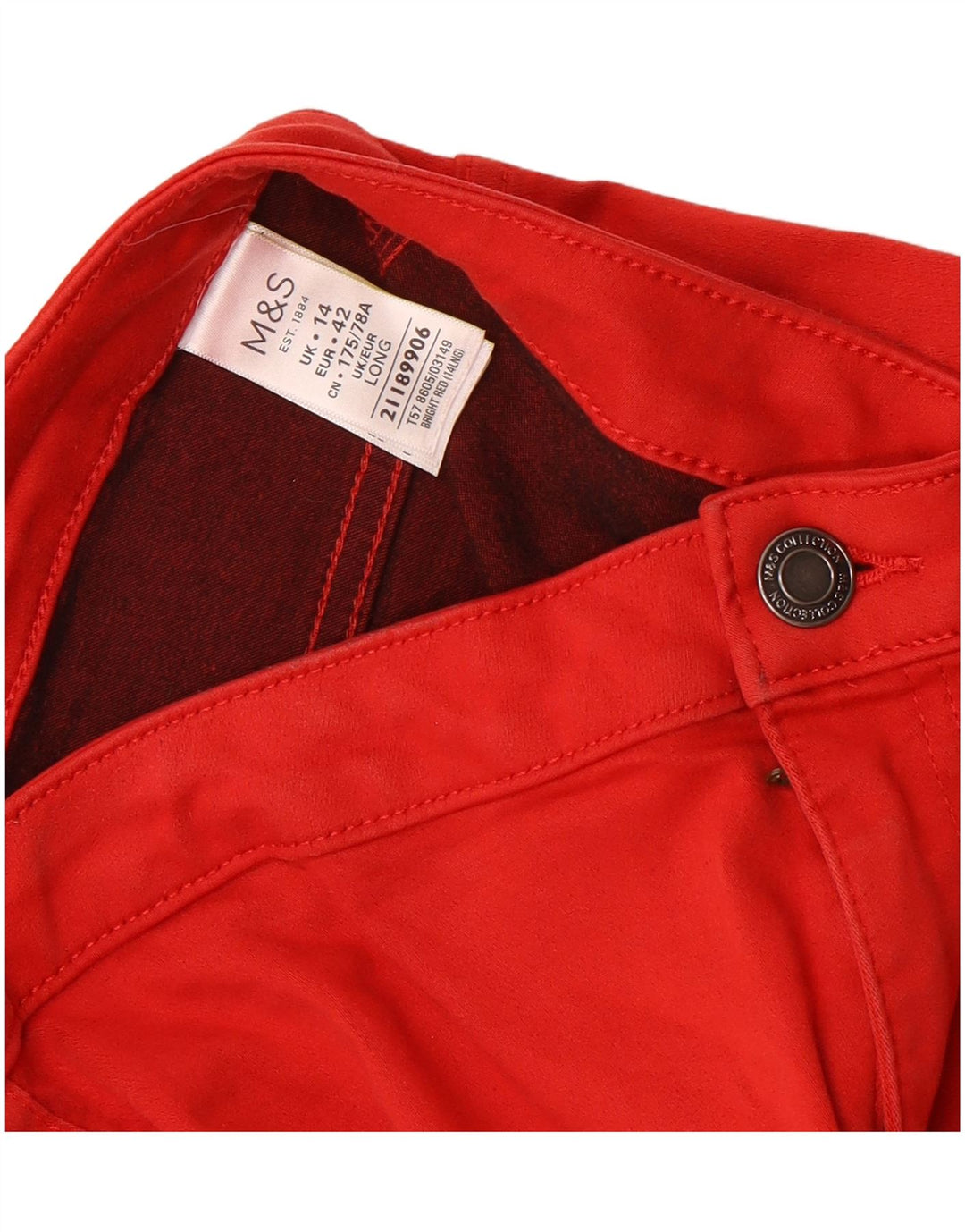 Marks & Spencer Damen Freizeithose UK 14 Medium W30 L31 Rot