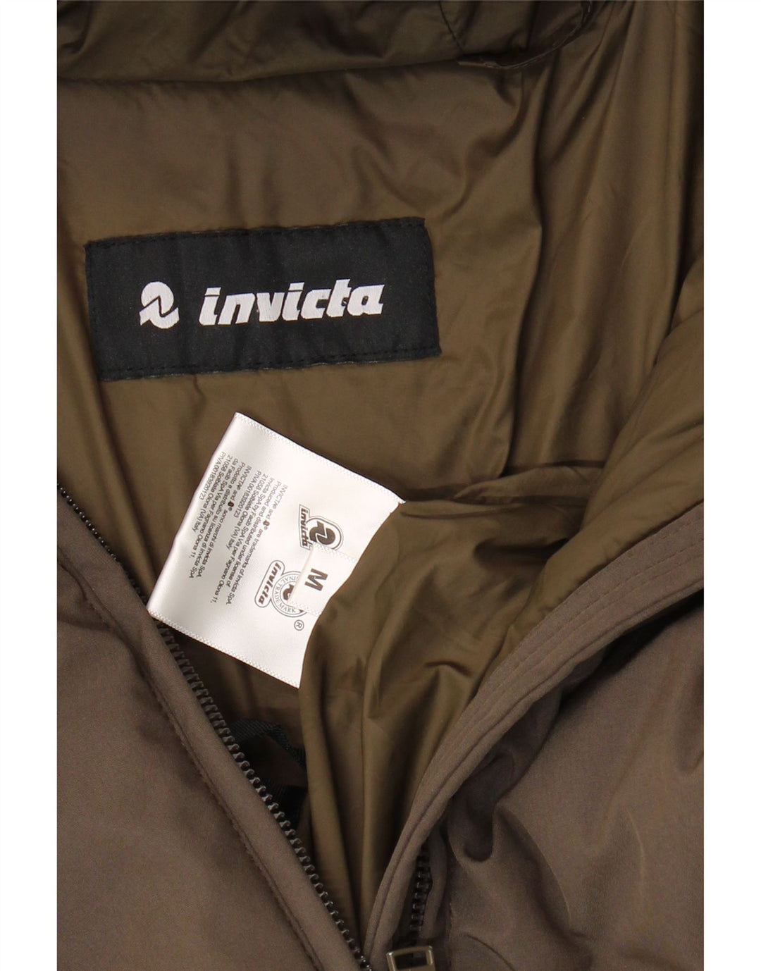 Invicta Wattierte Damenjacke mit Kapuze, UK 14, mittelbraun, Farbblock