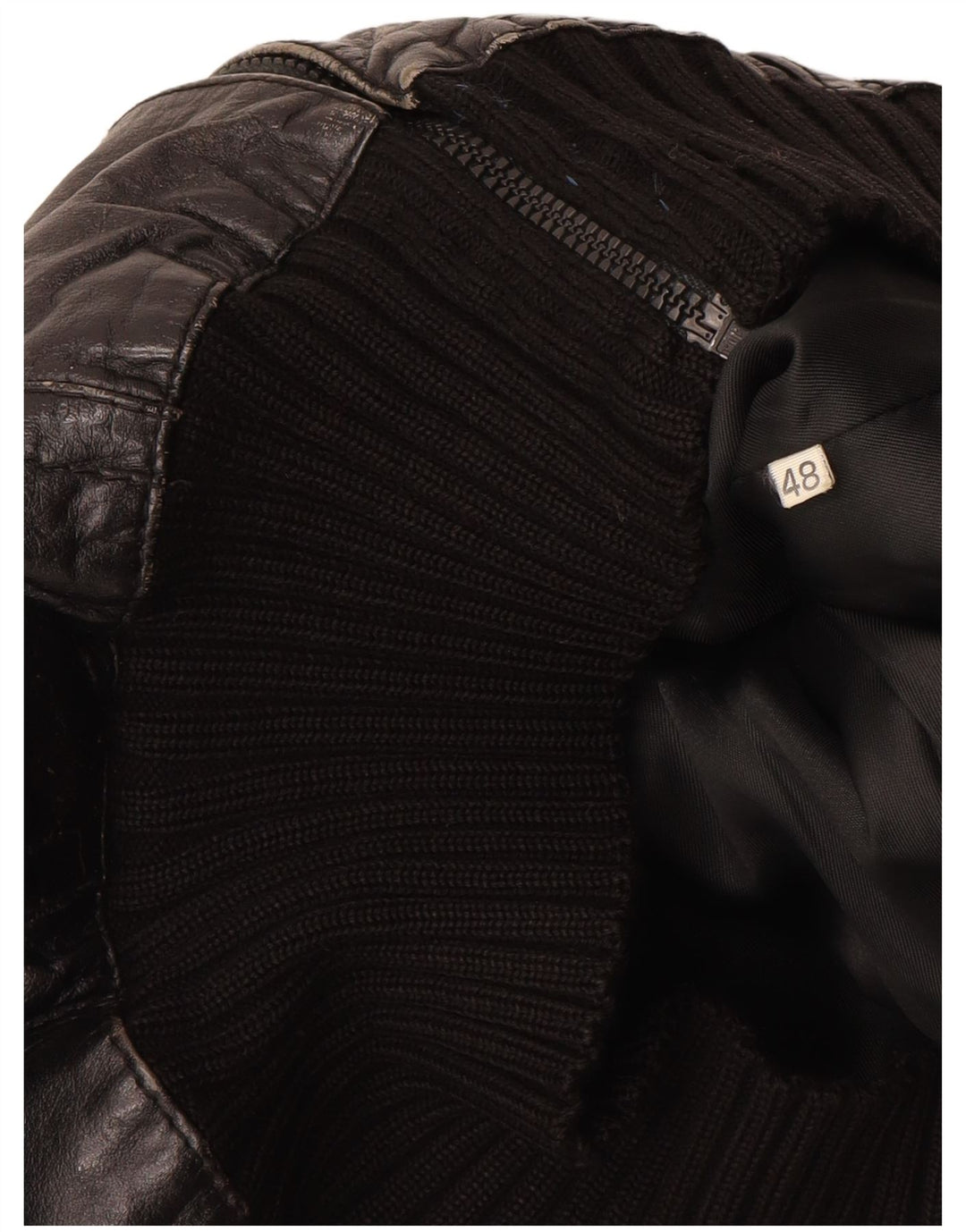 Vintage Mädchen Lederjacke 11-12 Jahre XL Schwarz