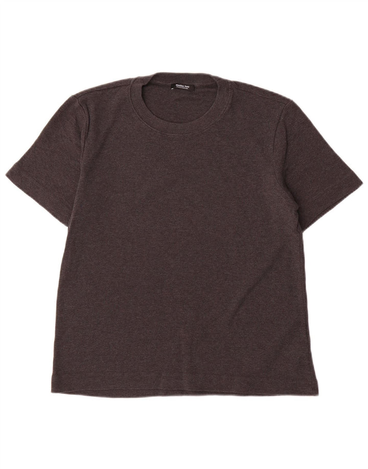 Massimo Dutti Damen T-Shirt Top UK 10 Small Grau Baumwolle