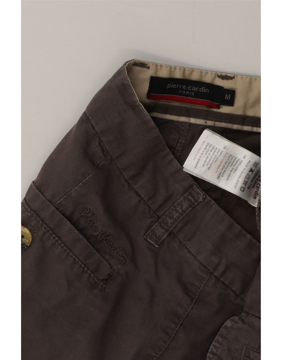 Pierre Cardin Herren-Chino-Shorts, mittelgroß, W36, graue Baumwolle