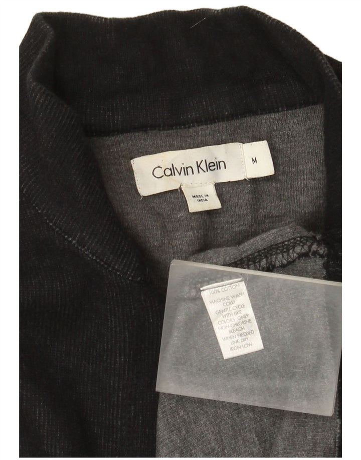 Calvin Klein Herren-Pullover mit Reißverschluss am Hals, mittelschwarze Baumwolle
