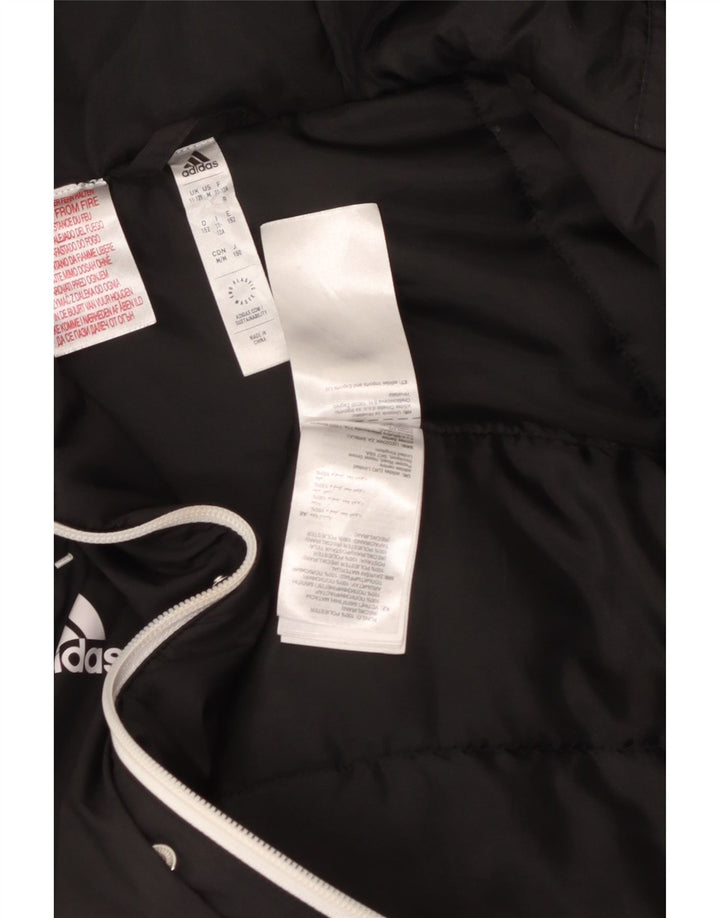 Adidas Jungen wattierte Jacke mit Kapuze, 11–12 Jahre, schwarzes Polyester