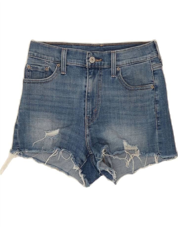 LEVI'S Womens Distressed Denim Shorts W26 Small Blue Cotton Vintage Levi's and Second-Hand Levi's from Messina Hembry 