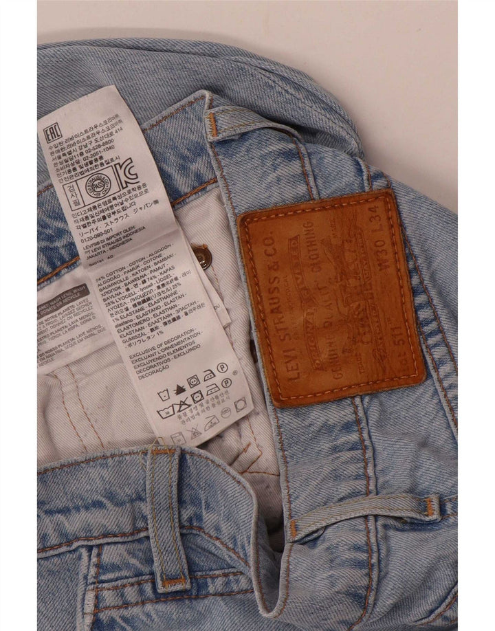 Levi's Herren 511 Distressed Slim Jeans W30 L34 Blaue Baumwolle