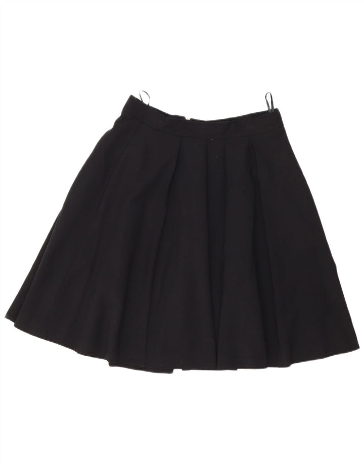 French Connection Damen Plissee-A-Linien-Rock UK 12 Medium W28 Schwarz
