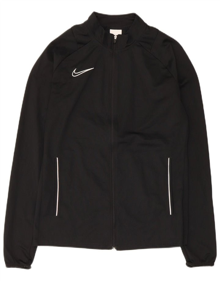 Nike Damen Dri Fit Trainingsanzug Top Jacke UK 12 Medium Schwarz Polyester
