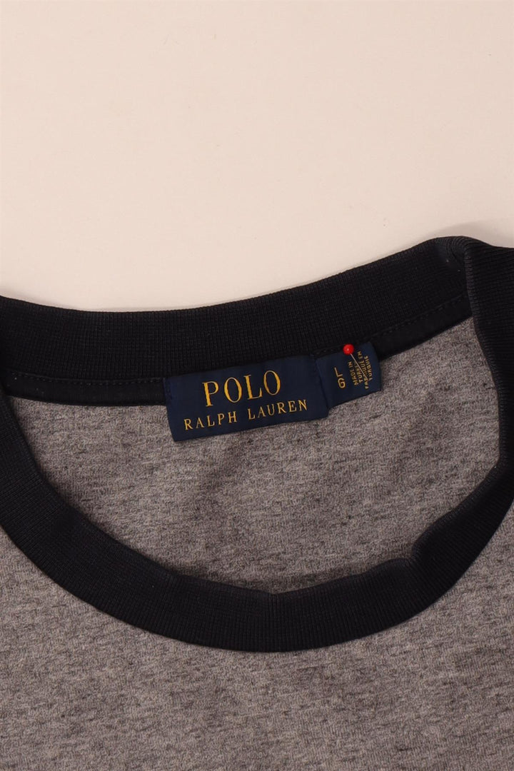 Polo Ralph Lauren Herren-Sweatshirt-Pullover, großes graues Colourblock-Polyester