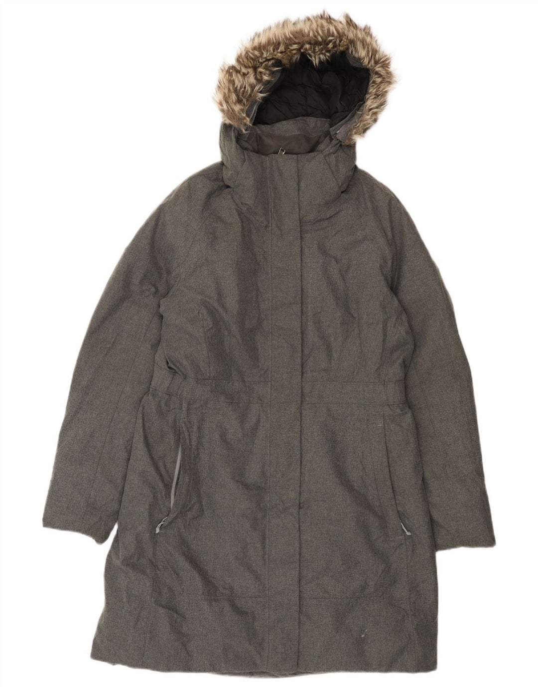 The North Face Wattierter Damenmantel mit Kapuze, UK 16, Größe L, Grau, Polyester