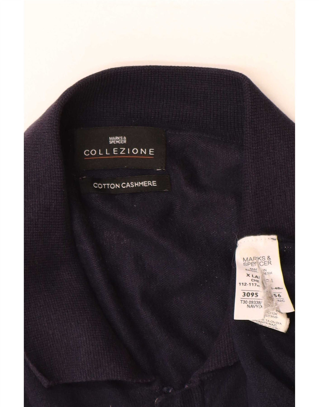 Marks & Spencer Herren-Strickjacke XL aus marineblauer Baumwolle