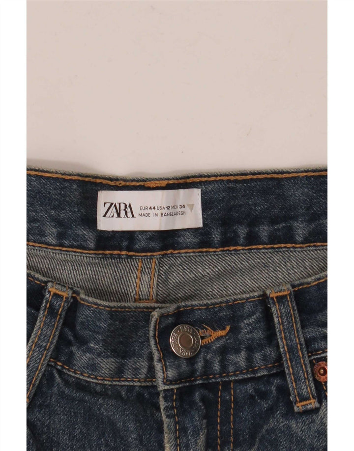 Zara Damen Straight Jeans EU 44 XL W34 L32 Blau