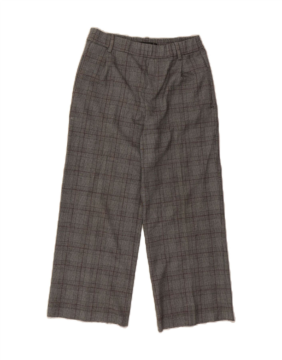 ZARA Womens Wide Leg Cropped Trousers Small W27 L25 Grey Check Vintage Zara and Second-Hand Zara from Messina Hembry 