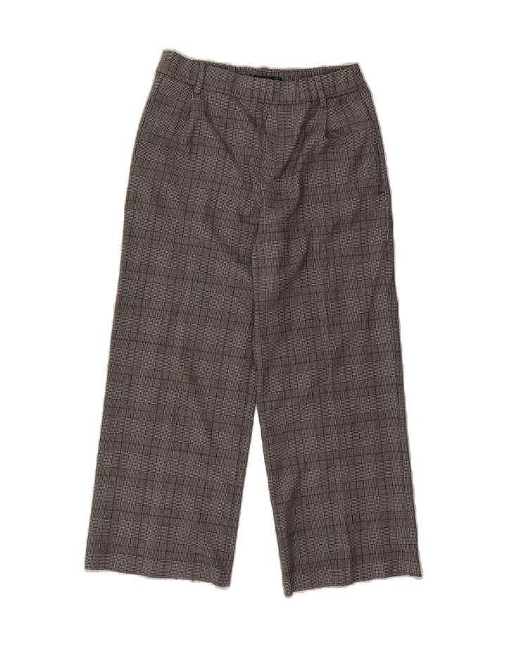 ZARA Womens Wide Leg Cropped Trousers Small W27 L25 Grey Check Vintage Zara and Second-Hand Zara from Messina Hembry 
